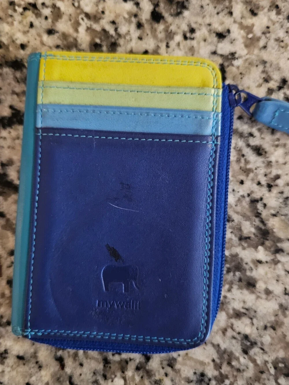 MyWalit Wallet Credit Card Holder Blue Green Small Id Coin Zipper Seascape